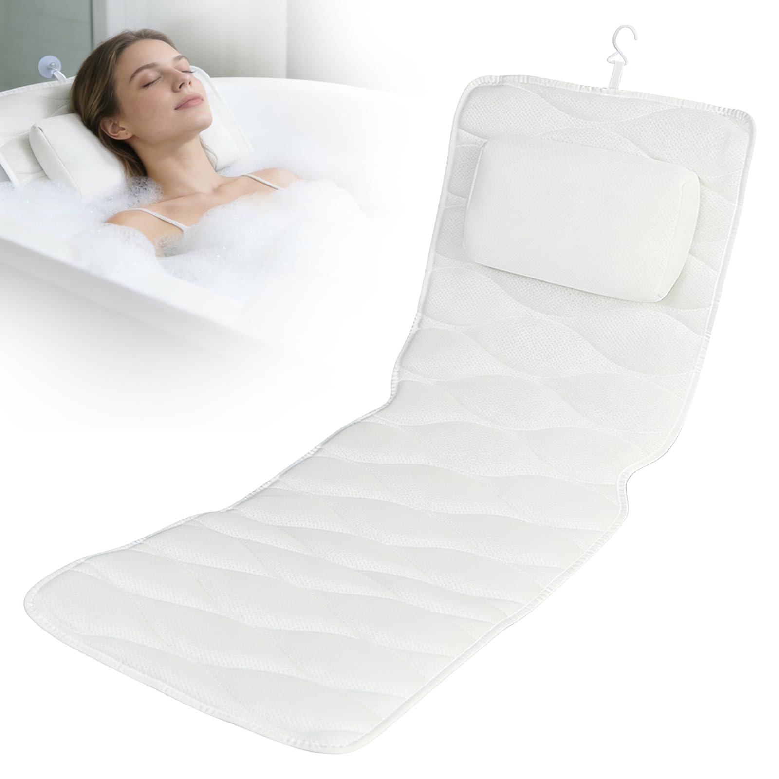Coussin de bain pour tout le corps, tapis de bain avec 13 ventouses, coussin de baignoire, coussin de nuque, coussin pour le dos et les jambes, pour la maison, le spa
