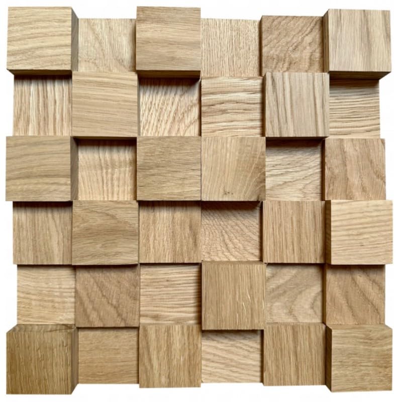 IG Acoustics Diffusore acustico 2D 500, 30 x 30 cm, diffusore acustico, pannello da parete in legno, pannello acustico (rovere chiaro)
