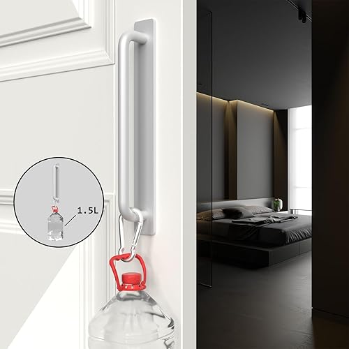 Miniatura 3 de homdiy Paquete de 2 manijas adhesivas de gabinete para manijas de puerta, tiradores de cajón autoadhesivos, sin taladrar, tiradores de gabinete