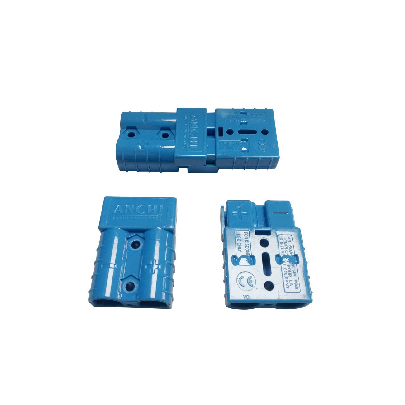 Eagles 50 Amp Power Connector Plug,10PCS 50A/600V Quick Connect/Disconnect Wire Harness Plugs For 7/8/10/12 AWG Wires, Recovery Winch, Trailer, Includes Terminal Pins (Grey