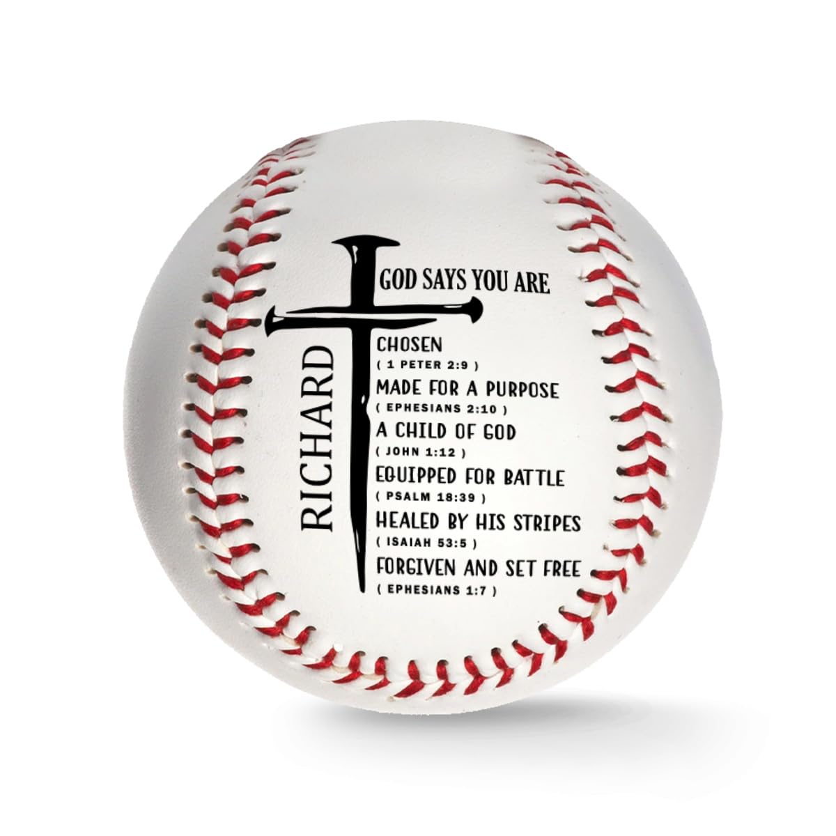 Jesuspirit - Christian Gifts for Men - Personalized Baseball Ball, Leather Baseball for Dad, Unique Gift for Him (God Says You are)