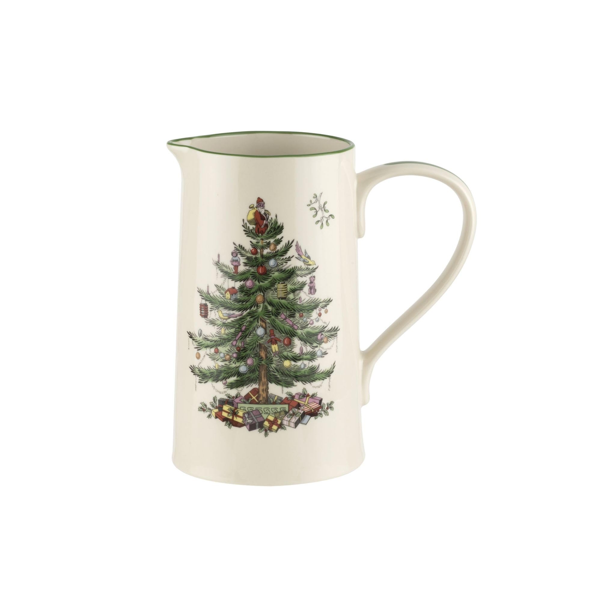 Spode Christmas Tree 32 Oz Porcelain Jug - Festive Holiday Kitchenware for Milk, Cream, Juice - Holiday & Elegant Tableware for Christmas Celebrations - Rustic Porcelain & Vintage Water Pitcher