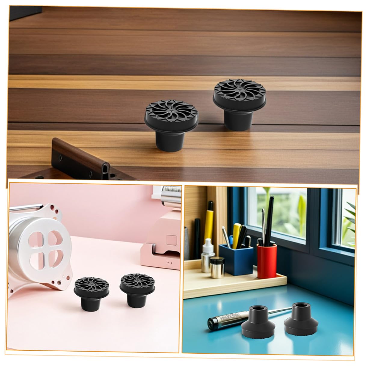 Puntas Antideslizantes para Bastón 12 Mm, Tapas de Goma para Bastones de Trekking, Protectores de Repuesto Negros 12 Piezas Rosca Inferior, Accesorios para Movilidad en Interiores
