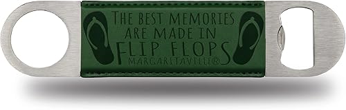 Miniatura 5 de Rico Industries Margaritaville - Chanclas de piel sintética grabada con láser, gran accesorio para bebidas para el día del juego