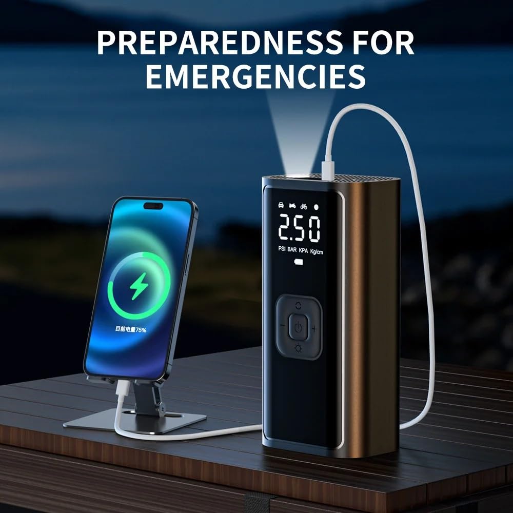 Compresseur Air Pompe à air sans Fil Gonfleur Electrique
