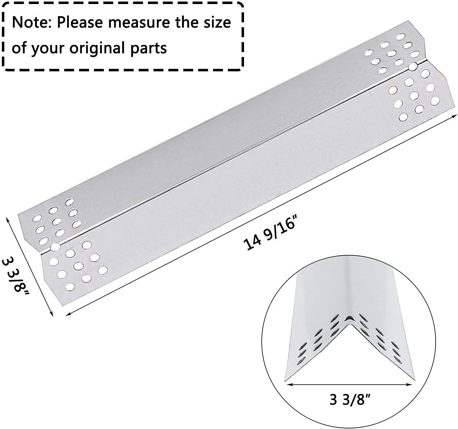 Hisencn BBQ Grill Replacement Pipe Burner and Heat Plates Tent Sheid, 17 inch Grill Cooking Grates Replacement Kit for Home Depot Nexgrill 720-0830H, 720-0830D Gas Grill