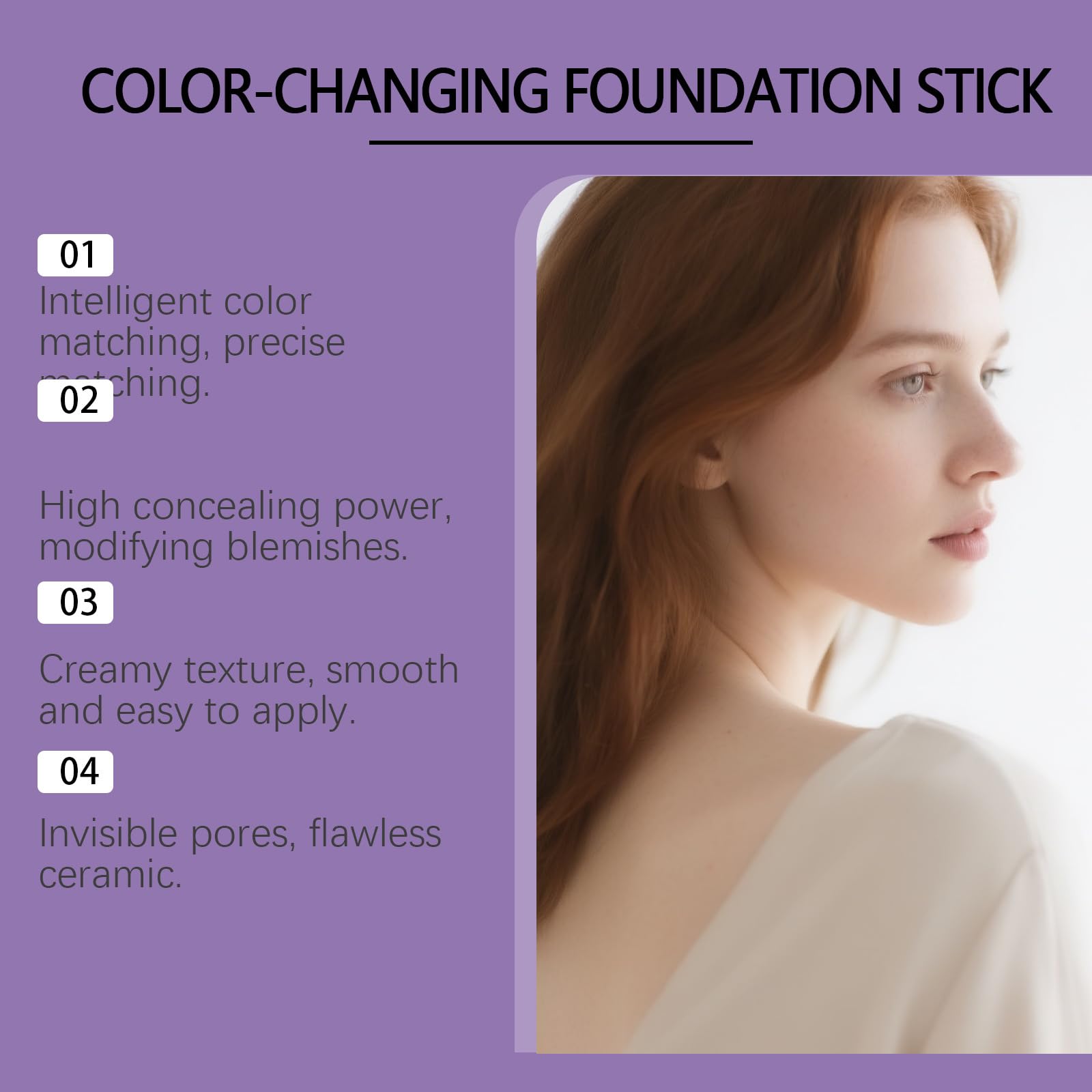 Fondotinta Stick Stick Correttore Crema 2 in 1 con Pennello | fondotinta coreano intelligente per pelle matura, copertura naturale