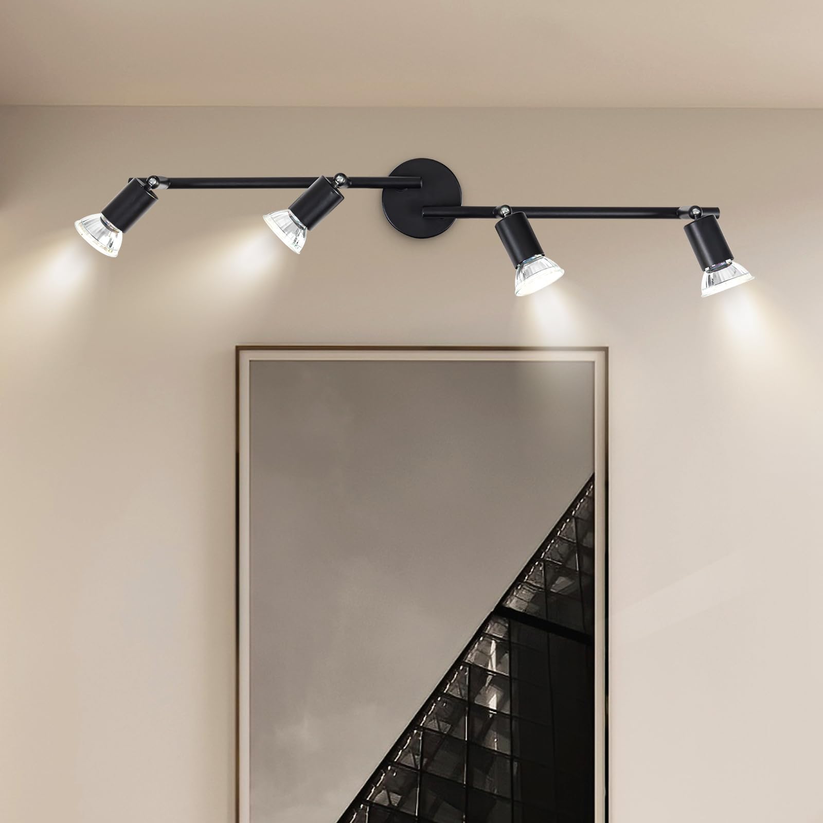 Dougelec Plafonnier Spot Plafond 3 Spots LED Orientable GU10 Éclairage