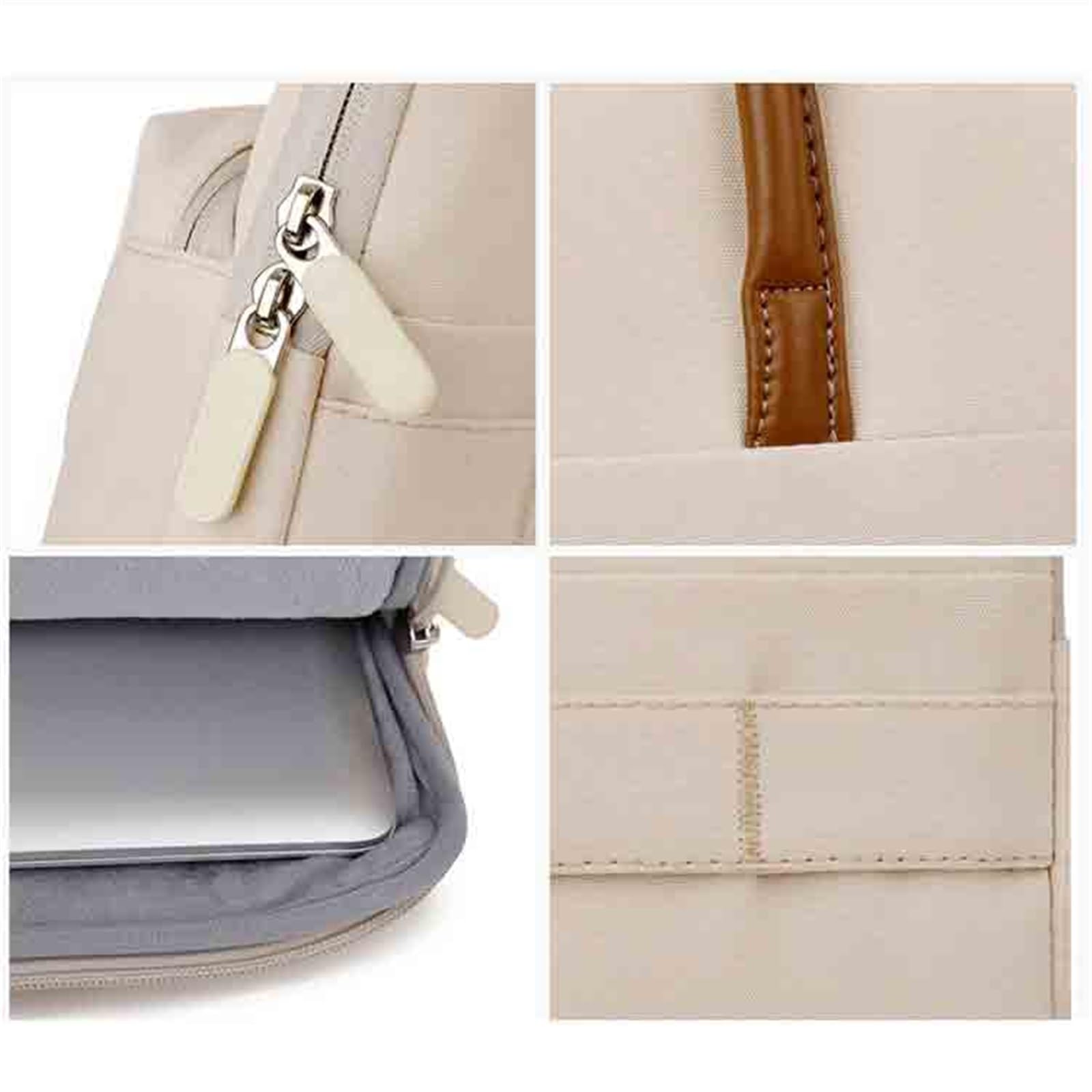 Lekka torba na laptopa Minimalistyczna walizka biznesowa z tkaniny Oxford do modeli 13,3, 14 i 15,6 cala teczka (biała, średnia)
