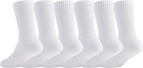EPEIUS Calcetines acolchados de algodón grueso para niños y niñas, 6 unidades, 4-14 años