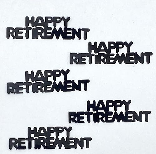 Miniatura 4 de Confeti Word Happy Retirement Negro - 4 bolsas de media onza (2 oz) #7885 Q02