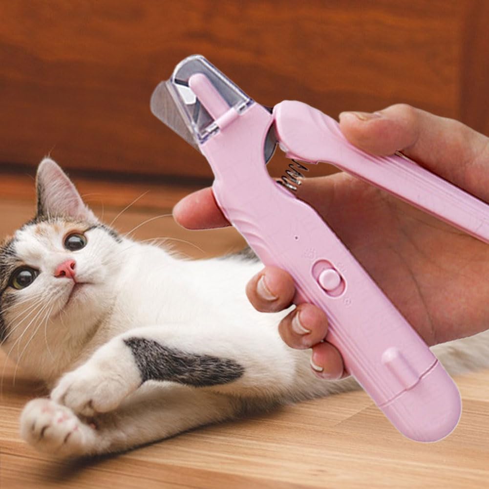 Coupe-Ongles Électrique pour Animaux avec LED Verrou de Sécurité Coupe-Ongles Universel pour Chats et Chiens