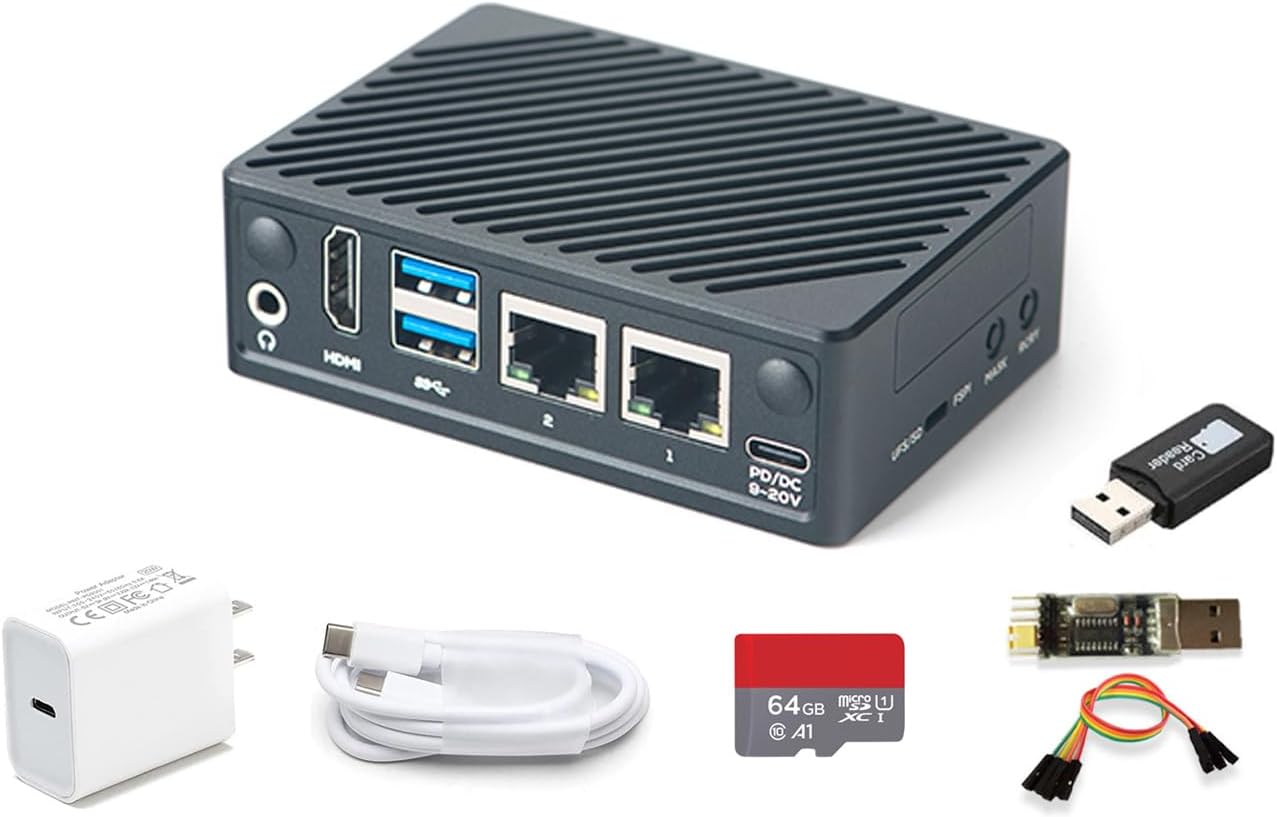 FriendlyElec Nanopi M5 Portable Mini Router OpenWRT – LPDDR5 8GB/16GB RAM 6TOPS NPU, RK3576 SoC with Al Model, Dual Gbps Ethernet for IoT NAS Smart Gateway (with WiFi Module, 8GB, TF Card Kit) FriendlyElec Nanopi M5 Portable Mini Router OpenWRT – LPDDR5 8GB/16GB RAM 6TOPS NPU, RK3576 SoC with Al Model, Dual Gbps Ethernet for IoT NAS Smart Gateway (with WiFi Module, 8GB, TF Card Kit)