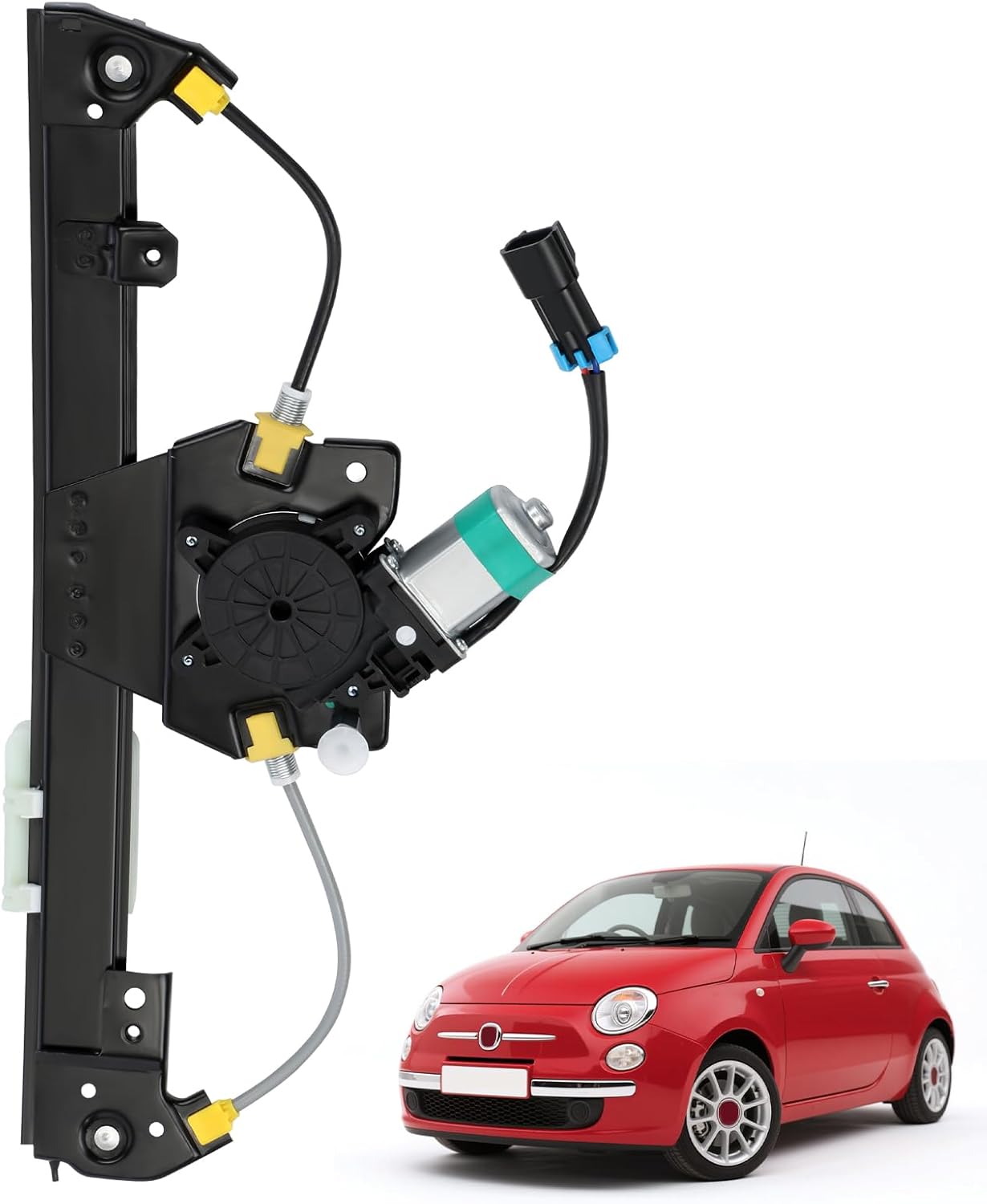 751-648 Front Left Driver Side Power Window Regulator with Motor Assembly Compatible for Fiat 500 1.4L 2012-2019 Replace 68070267AC 68070267AD 68070267AE Front Left 751-648