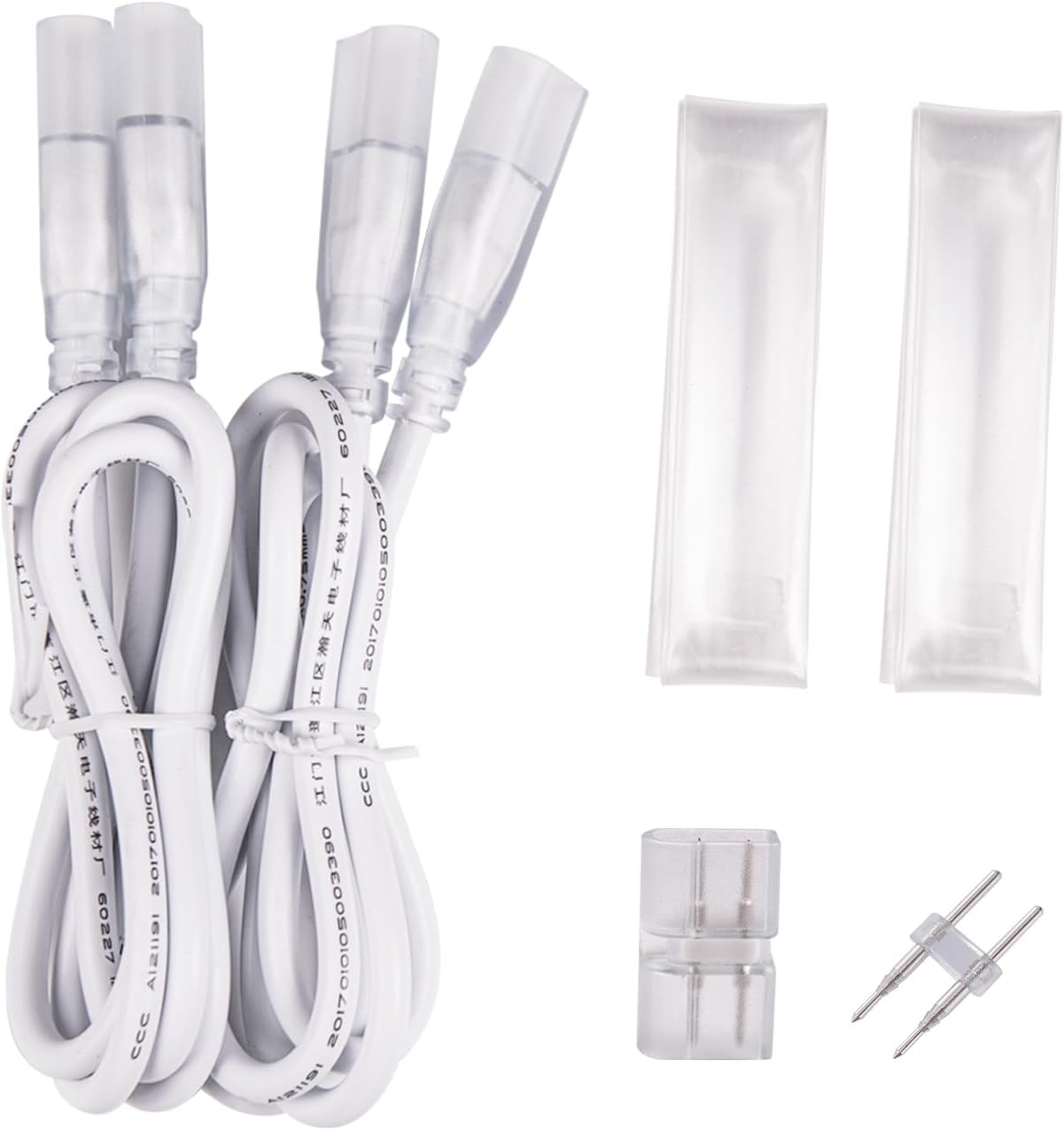 Shine Decor Connector and Connecting Wires for 7x14.5mm and 8x16mm LED Neon Rope Light