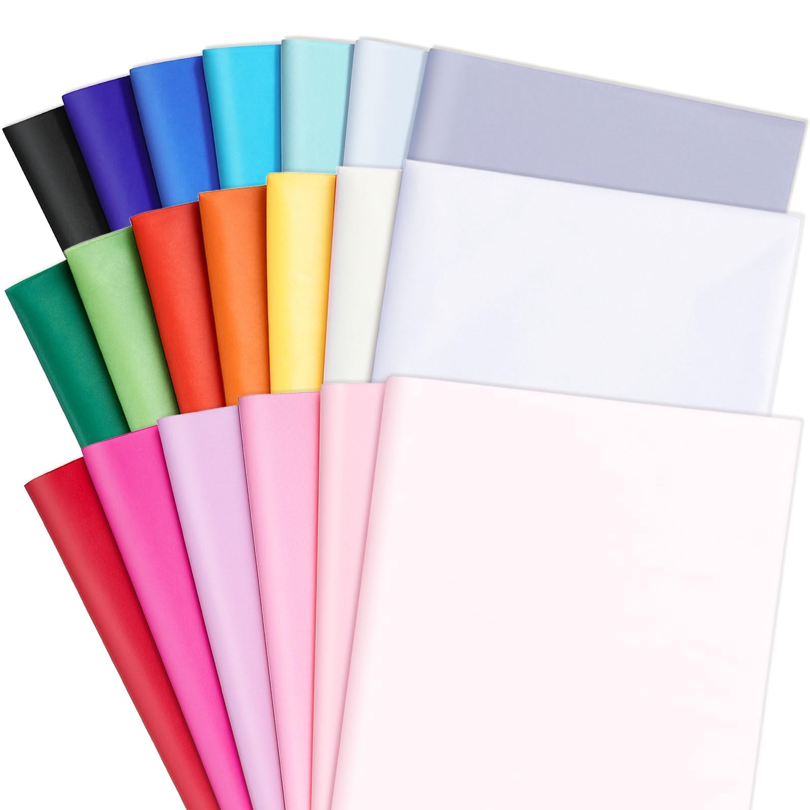 Lot de 160 feuilles de papier de soie coloré 35,6 x 50,8 cm pour emballage, sacs cadeaux, mariage, anniversaire, travaux manuels