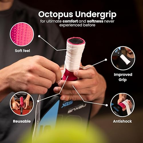 Miniatura 2 de RocketGrip Octopus Pickleball Paddles Undergrip (paquete de 2)  Agarre inferior de silicona suave para paletas de pickleball  Acojinado, ajuste