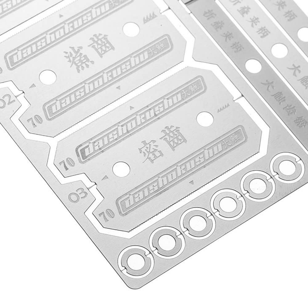 ZEZEFUFU AJ0037 Anti-Rust Etching Saw Blade Set 304 Stainless Steel Model Plate Cutting Separating Tool for Gundam Parts