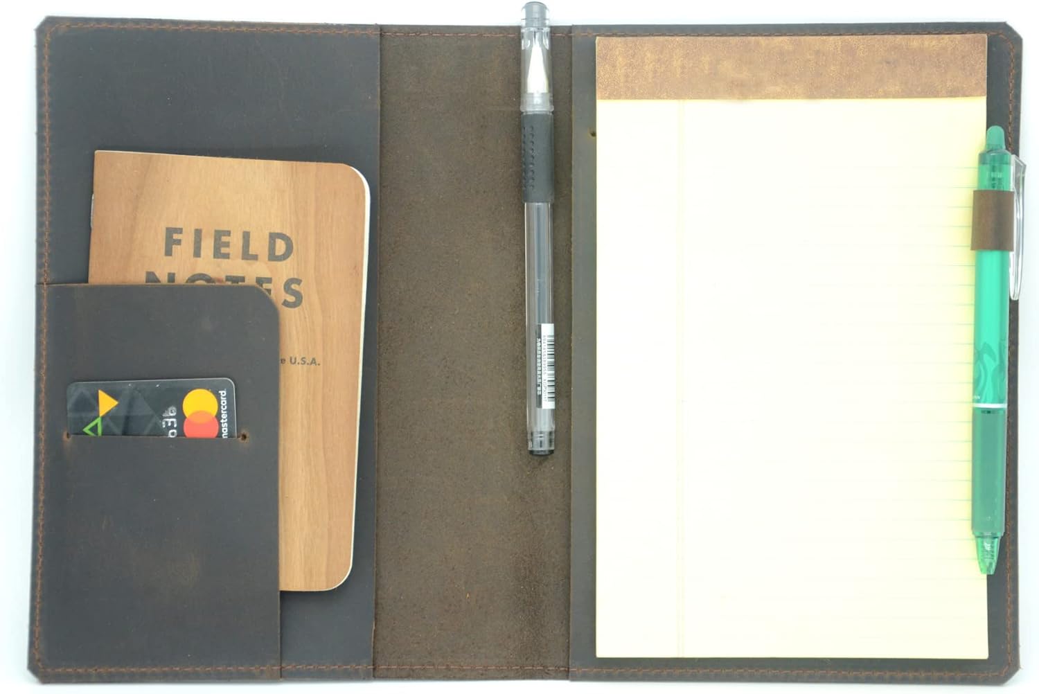 JJNUSA Leather Cover Compatible With Tops The Legal Pad Writing Pads 5" x 8", Legal Rule, Notebooks Distressed Genuine A5 Leather Cover Dark Brown