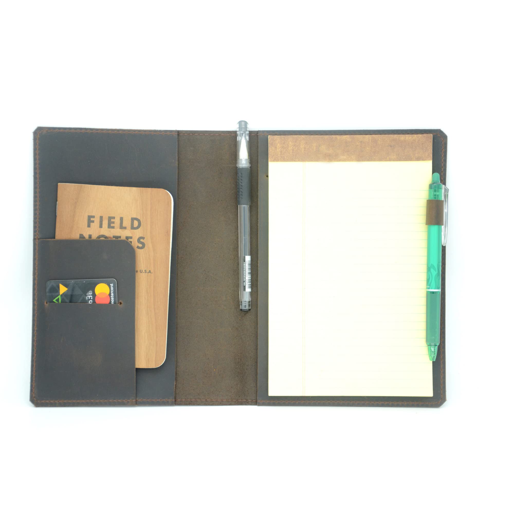 JJNUSA The Legal Pad - Custodia in pelle compatibile con quaderni da 12,7 x 20,3 cm, regola legale, quaderni in vera pelle invecchiata, formato A5, colore: marrone scuro