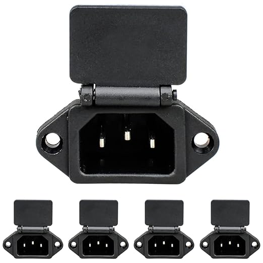 5 Adattatori IEC C14 Per Pannello - Presa Alimentazione 250V 10A 3 Pin - Foto 4