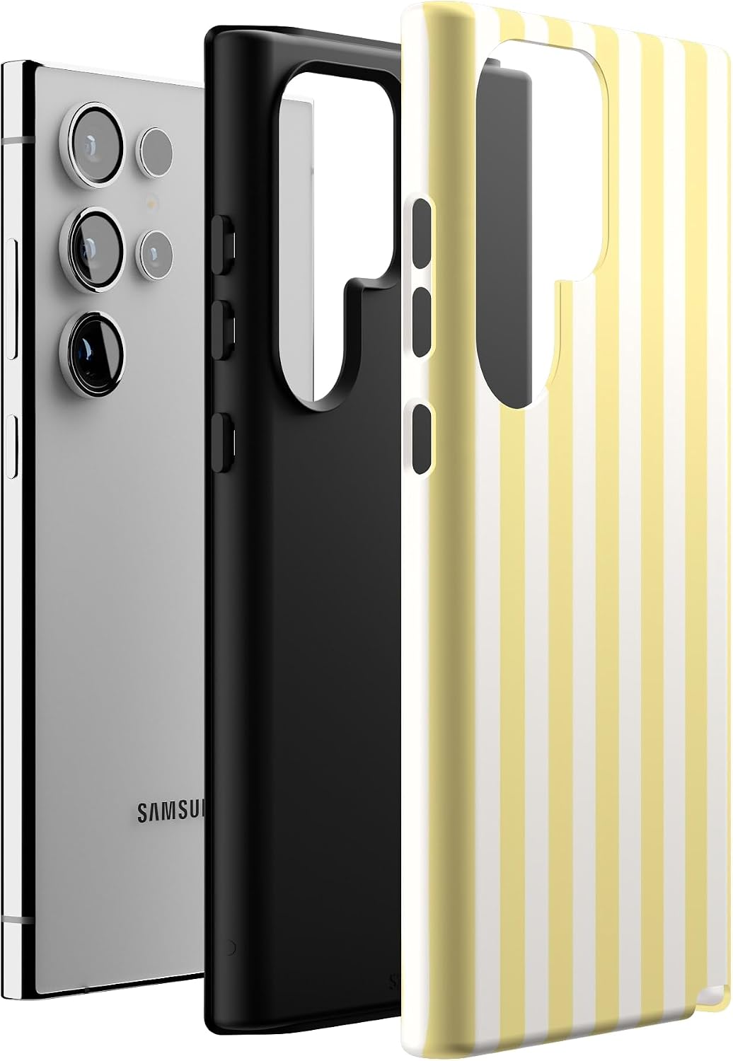 Casely Galaxy S24 Ultra Case | Butter Yellow Stripes | Sunday Best | Essential Slim Dual-Layer Protective Design