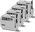 M-K231 Compatible with Brother P-Touch M Tape PT-M95 MK231 M231 12mm 0.47Inch Label Maker Tape for Brother PTM95 PT-70 PT-90 PT-65 PT85, Black on White, 1/2'' x 26.2', 4-Pack | M-K231s label Maker Tape for Brother PTM95 PT-70 PT-90 PT-65 PT-45 PT85, 
