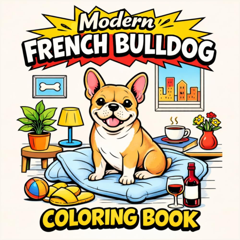Modern French Bulldog Coloring Book: Bold and Easy Frenchie Illustrations with Stylish Home Scenes, Minimalist Backgrounds, and Cute Everyday Moments ... Stress Relief (Dog Lovers Coloring Series)