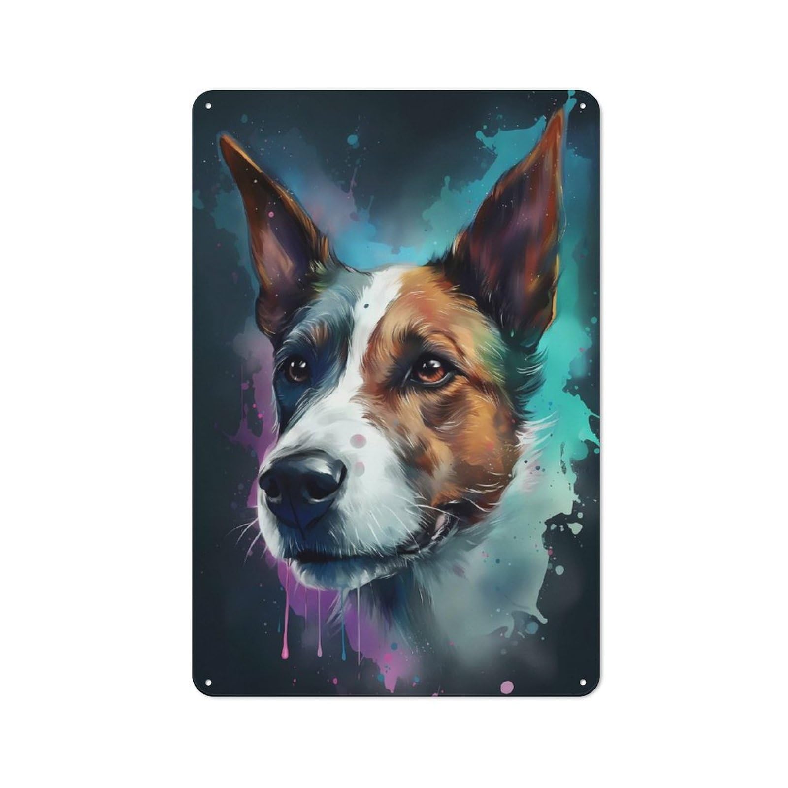 Junmoney Jack Russell Terrier Dog Tin Wall Plaque 30X20cm With For Café Or Home Bar, New-Space Wall Decor For Hospitality Decor Collectors