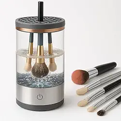 Limpador de Pincéis de Maquiagem Elétrico 3 em 1 Lava Seca e Armazena Automático USB Máquina Lavadora de Pincéis Esponjas Portátil Porta Pincéis Cosméticos