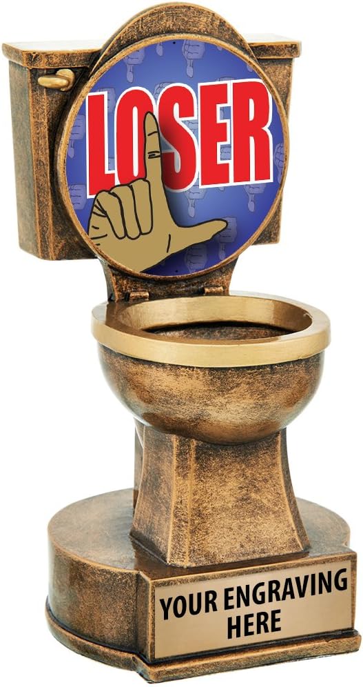 Crown Awards Loser Trophy - 5.5" Gag Toilet Bowl Sculpture Trophy Award Prime