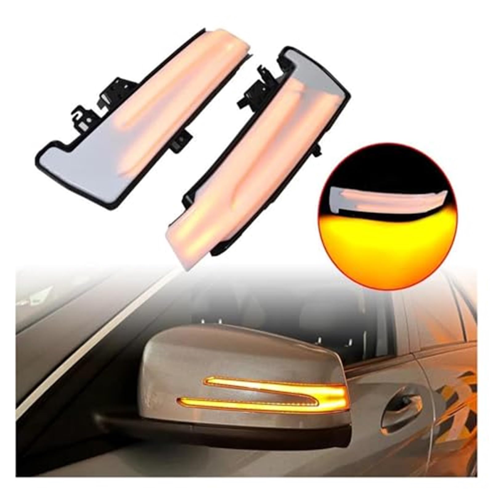 Dla, W221 W212 W204 W176 W246 X156 C204 C117 X117 LED migacz lampa lusterko wsteczne samochodu dynamiczny włączony kierunkowskaz Światło kierunkowskazu samochodowego