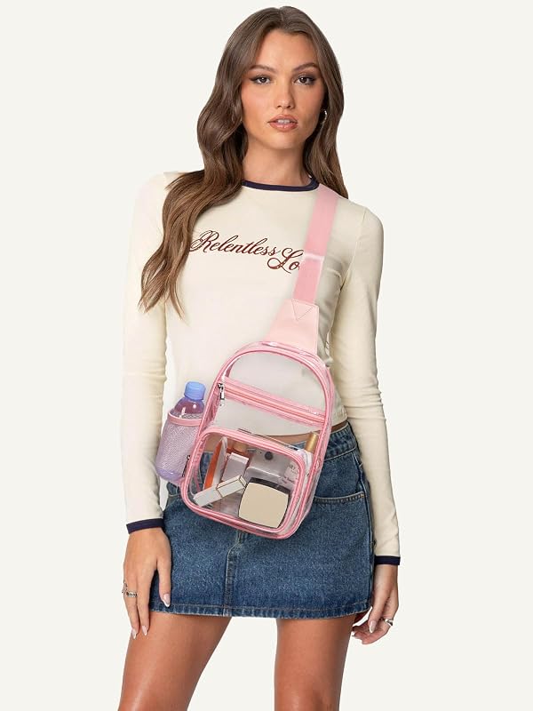 QOECI Clear Bag for Stadium Events, Clear Crossbody Purse, Sling Backpack by QOECI - Used condition - Image 2