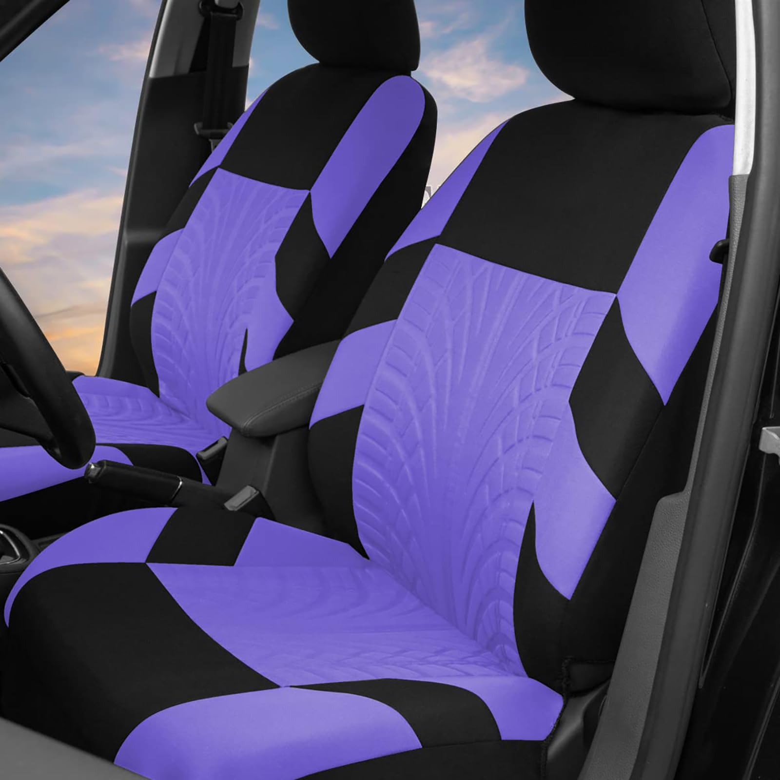 MarxaN Ensembles Housses de Siège Voiture pour R-enault Captur -I /2014-2018, Coussin Siege Vant et Arrière Respirante Amovibles Antidérapante Intérieurs Accessoires,D/Purple