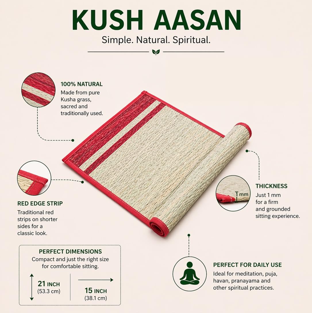 Kusha Grass Mat - Pooja Aasan for Meditation -8 Kusha Grass Mat - Pooja Aasan for Meditation -8