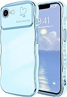 Vista 47 de LCHULLE Funda para iPhone Air para mujeres y niñas, lindo marco ondulado con forma rizada con patrón de corazón de amor, cubierta de protección