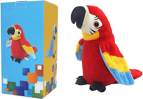 Miniatura 6 de Vincilee Talking Parrot Repeats What You Say Mimicry - Juguete de peluche para mascotas, regalo para niños (rojo)