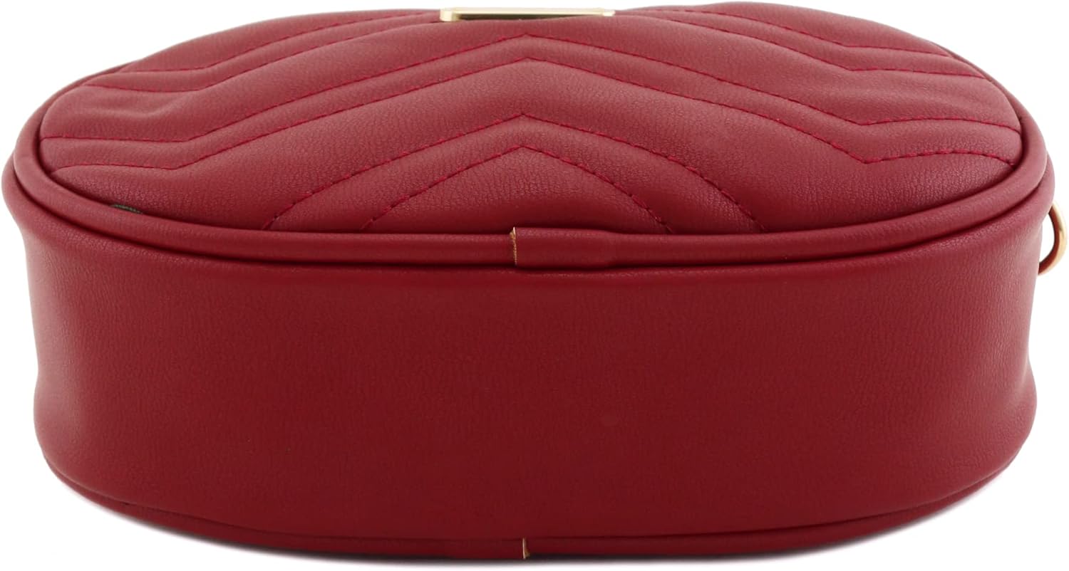 FashionPuzzle Quilted Small Versatile Purse Fanny Pack Waist Bag Crossbody (Burgundy) - Image 4