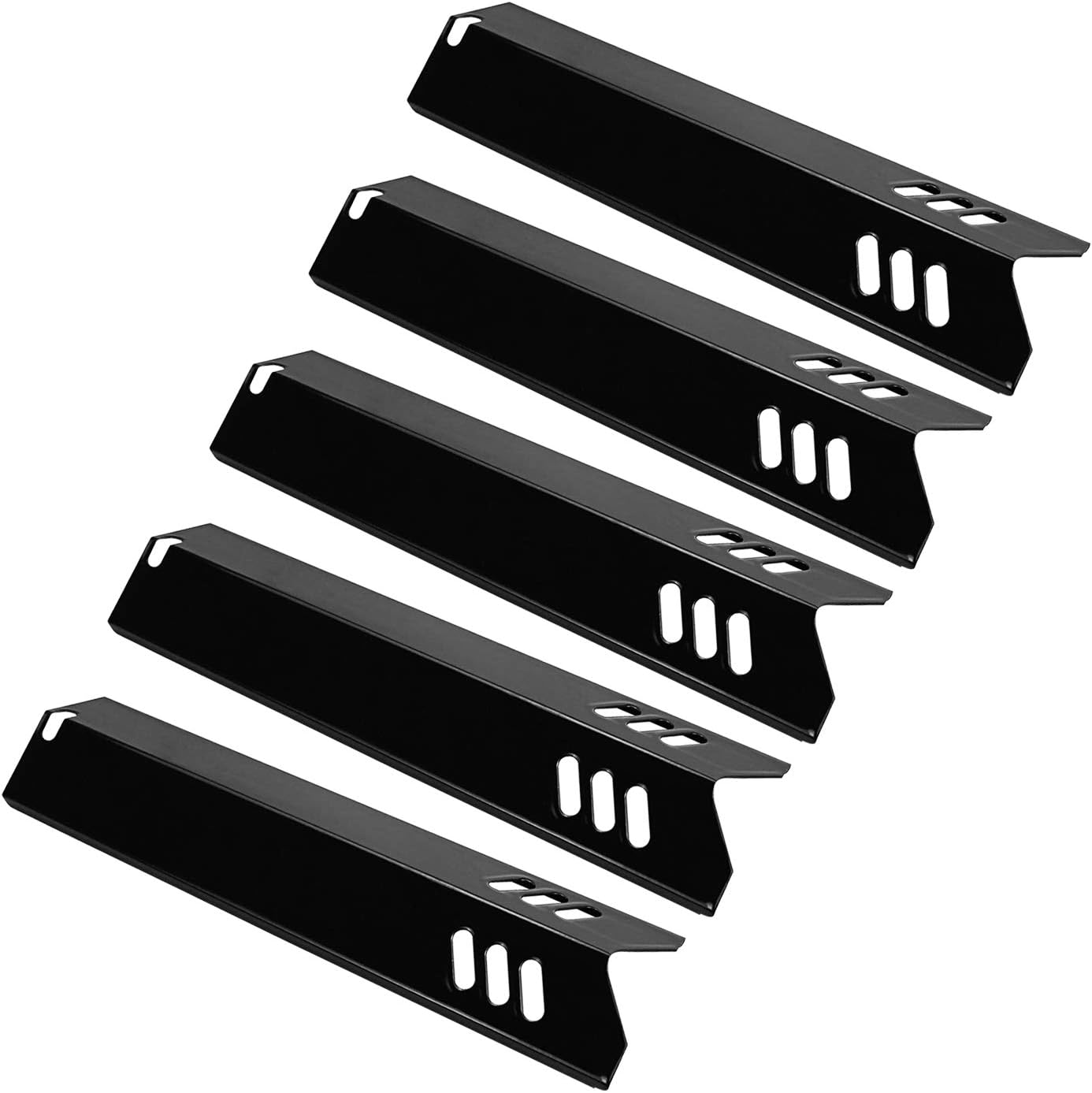 Unicook Grill Burner Covers 15”L x 3.8”W, Compatible with Dyna-Glo DGF510SSP, DGF493BNP, Heavy Duty Grill Heat Plates, Porcelain Heat Shields, BBQ Replacement Parts,5 Pack