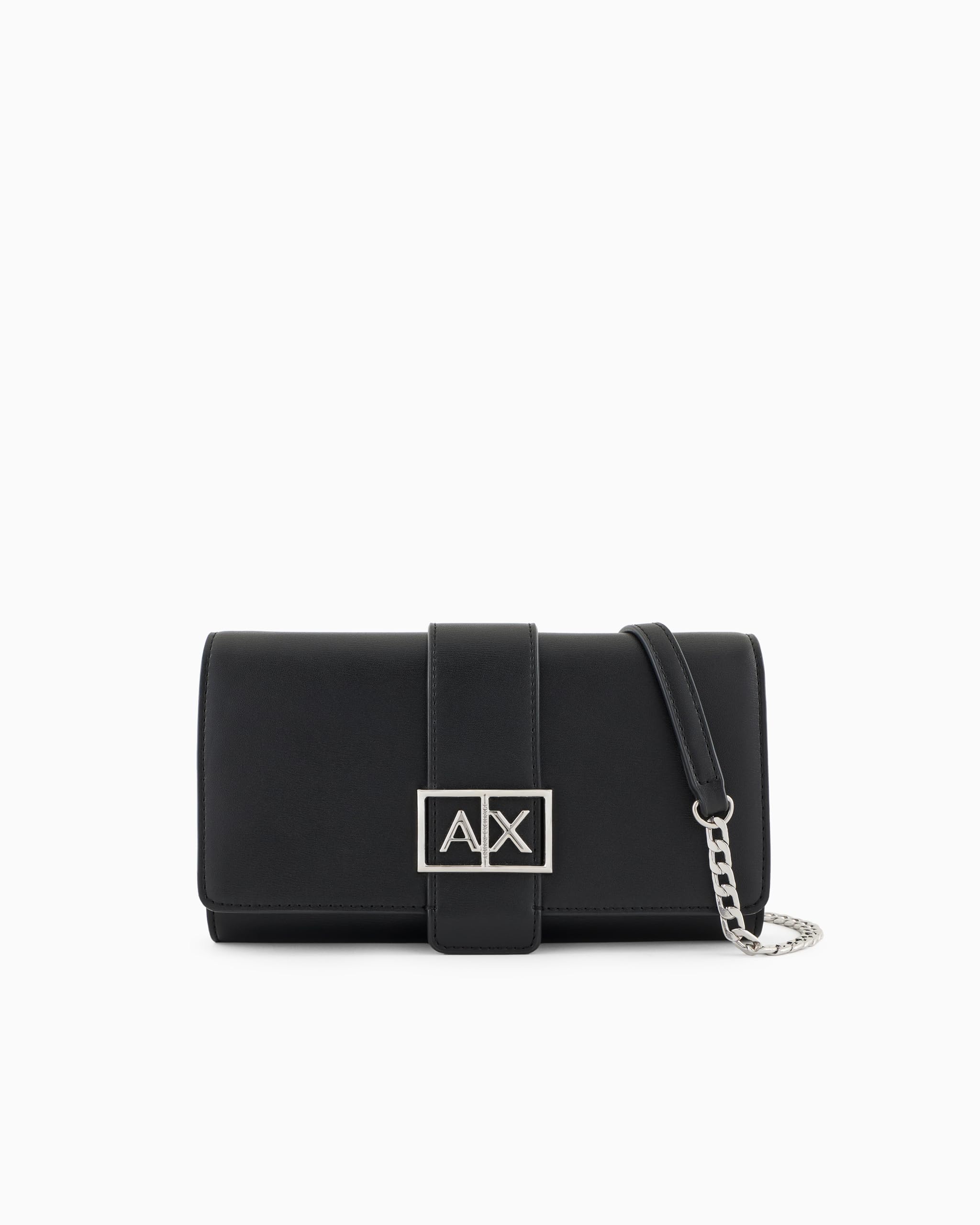Armani Exchange Women Jodie Wallet on Chain, Black, One Size