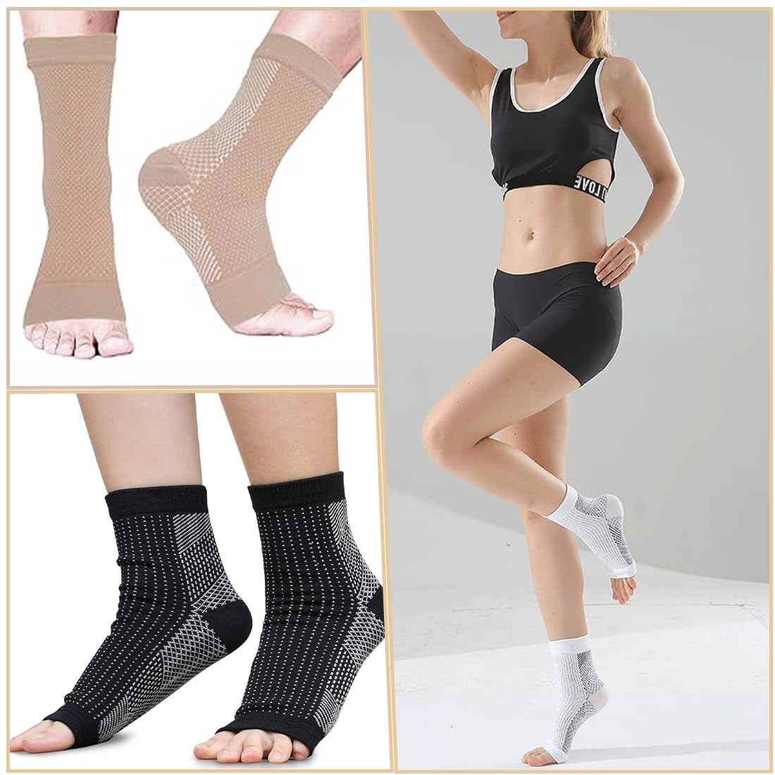 3 Pares Calcetines de Compresión Ortopédicos, Calcetines Compresivos para Mujer y Hombre,Calcetines para Fascitis Plantar y Neuropáticos,calcetines de compresión mujer,calcetines de compresion