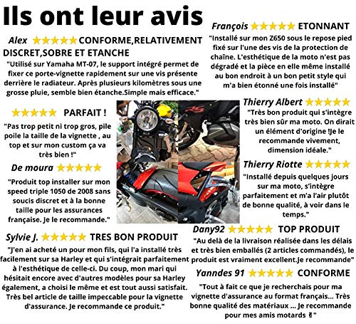 Porte Vignette Assurance Moto Tube, Accessoire Scooter/Moto Support De Vignette Assurance Etanche Noir ✯Marque FRANÇAISE UGOZEN✯ 50x30 mm d'affichage pour Moto/Scooter/Quad - Image 6