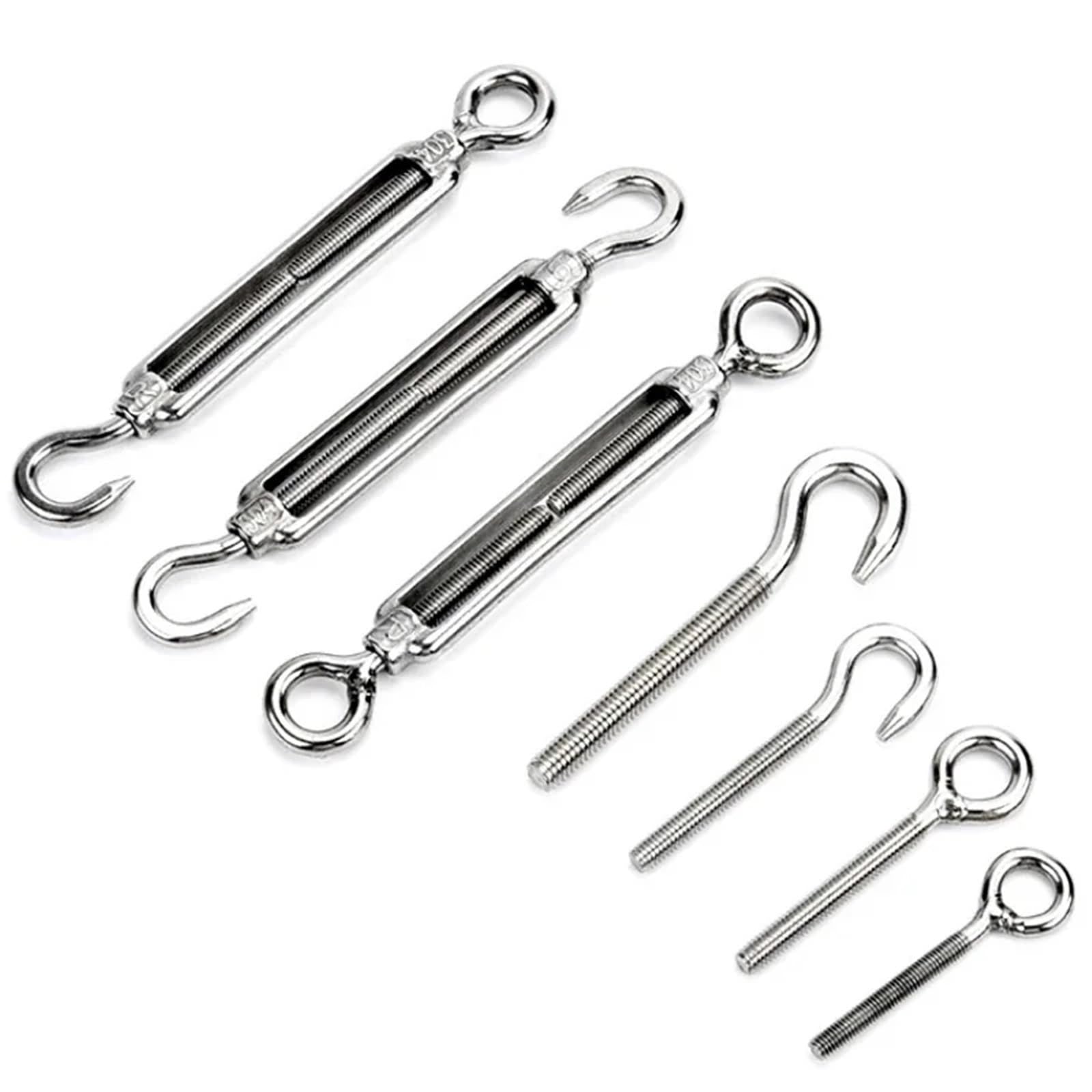 Turnbuckle Wire Tensioner Napinacz drutu ze stali nierdzewnej, zestaw 5 sztuk, różne rozmiary(M4)