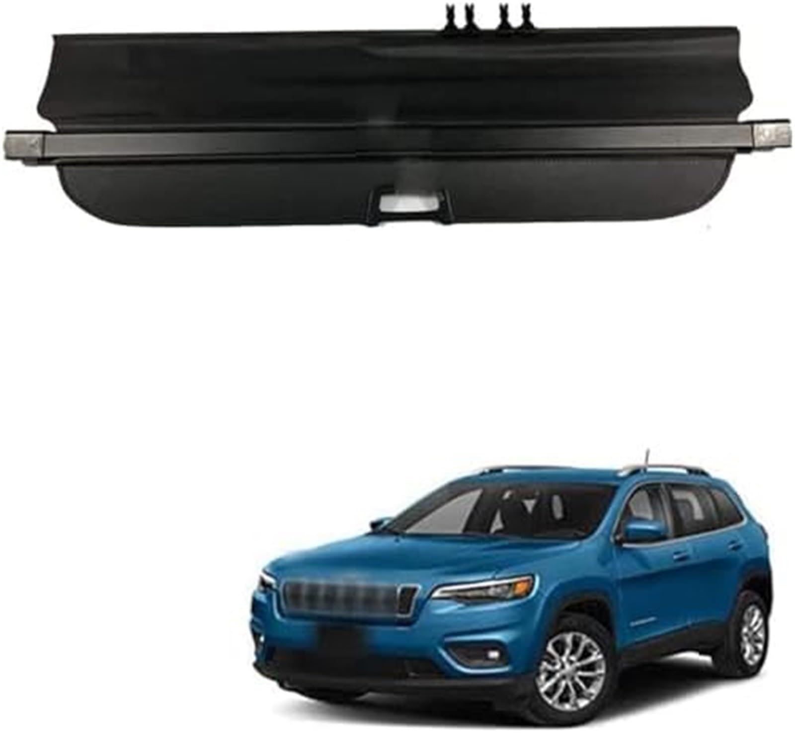 fhjwqronte Cargo Area Storage Rack Car Retractable Rear Trunk Parcel Shelf, for Jeep, for Cherokee Ⅴ 2018-2021 Luggage Shade Shield Cargo Security Cover Curtainaccessories