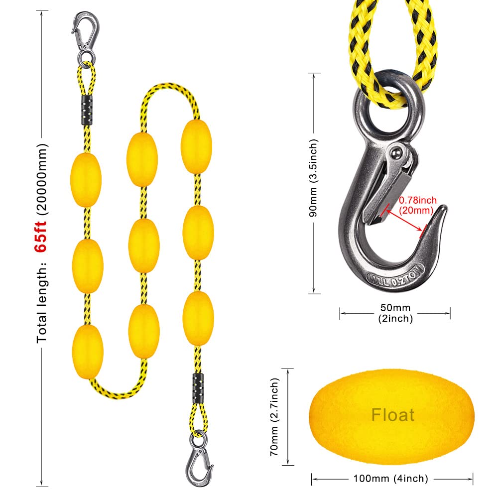 Boat Rope Seleware 65ft Tow Rope Boating Tow Ropes For 1 4