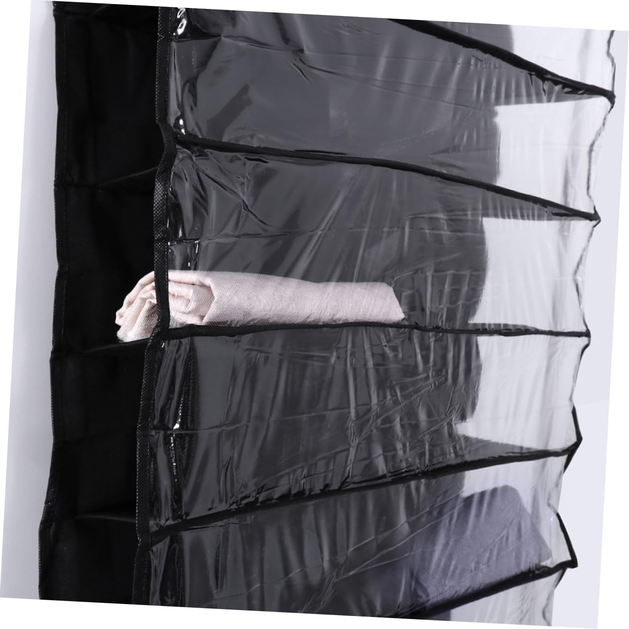 Unomor 2PCS Over Door Shoe Organizer with Hanging Storage Rack for Closet and Bedroom Space Saving Shoe Holder with Hooks Slippers Accessories Black