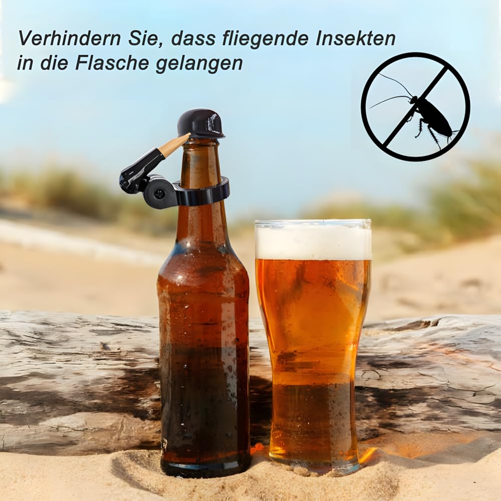Soldat Salute Bier Bierflaschen Helm Flaschenverschluss, Wiederverwendbar Soldier Salute Beer Bottle Helmet, Staubdichte Lustiger Dekorative Kappen,Flaschendeckel für Aktive Soldaten-Liebhaber