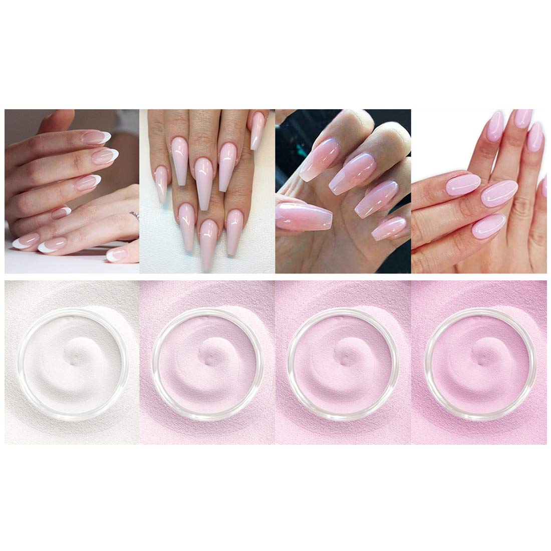 Amazon.com: 28g/Box Fine Dipping Powder French Manicure Clear Foundation, Pink, White Dip Powder Nails Starter Kit,Clear Natural Pink : Everything  Else