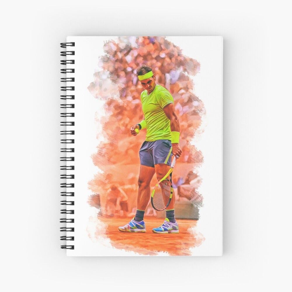 CRAFT MANIACS Rafael Nadal Electrical Energy A5 Sized 120 Ruled Pages Matt Laminated Notebook Free personalised Bookmark with every order