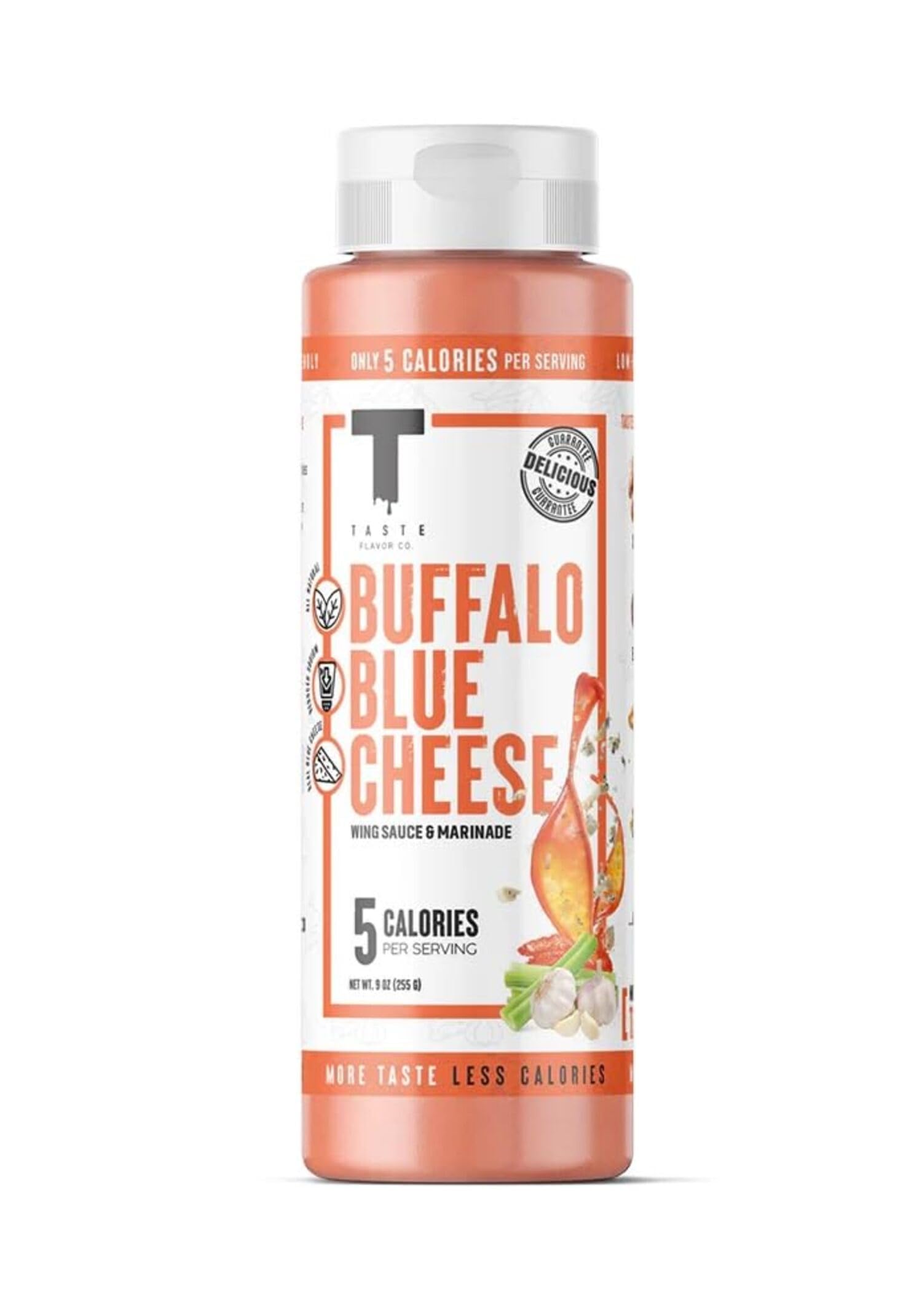 Taste Flavor Co. Wing Sauce and Marinade, Great Tasting, Keto Friendly, Low-Calorie Sauce (Buffalo Blue Cheese)
